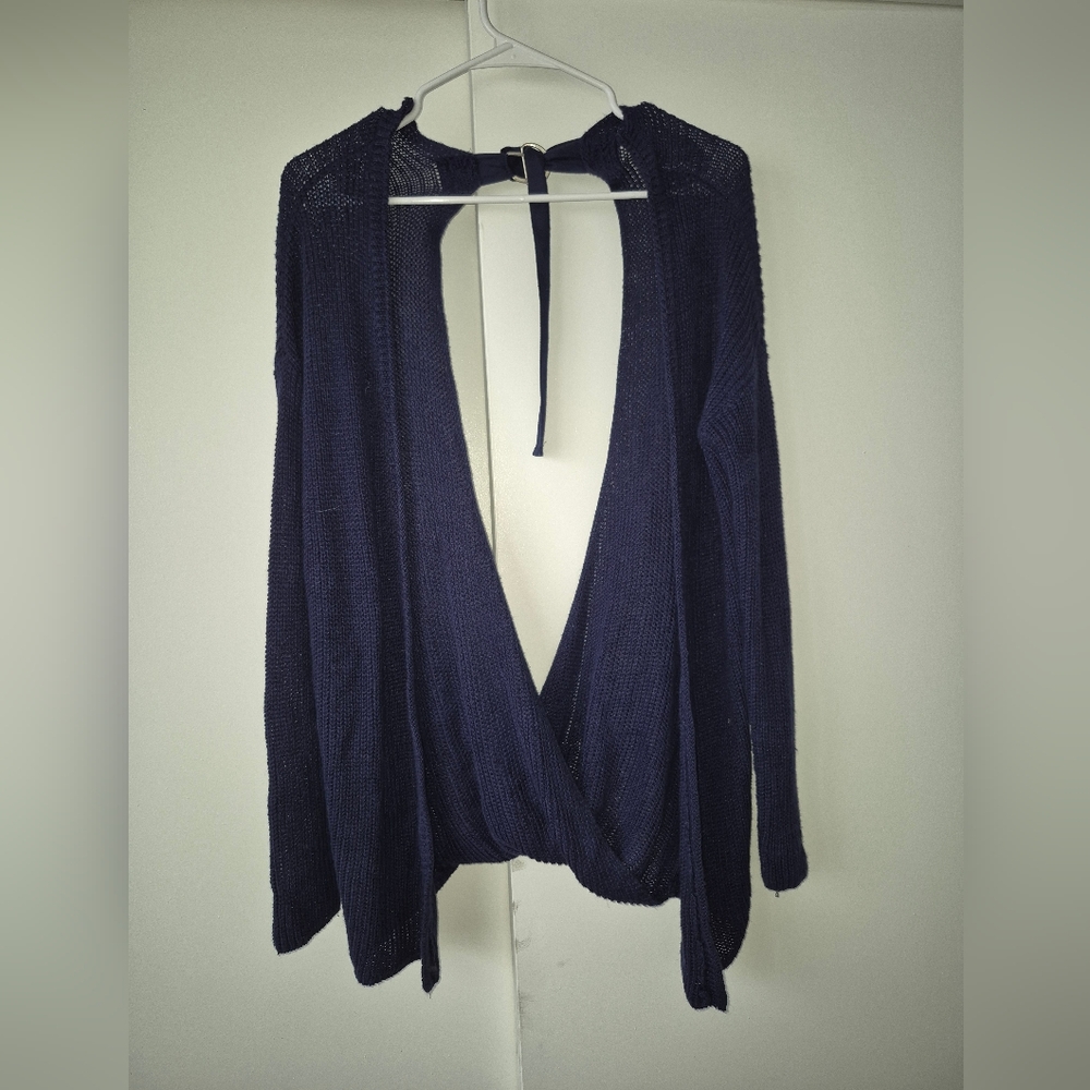Navy Blue Knit Cardigan